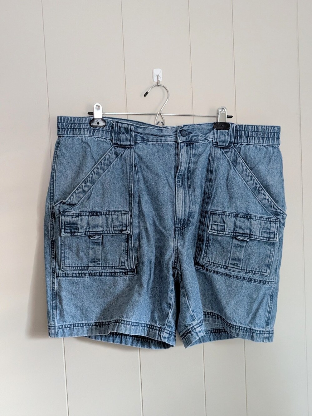 Epic Studio Men's Y2K Grunge Baggy Cargo Jean Shorts Size 42